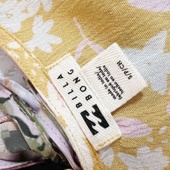 Billabong Wrap and Roll Dress Size S Yellow Floral Print - Picture 14 of 14